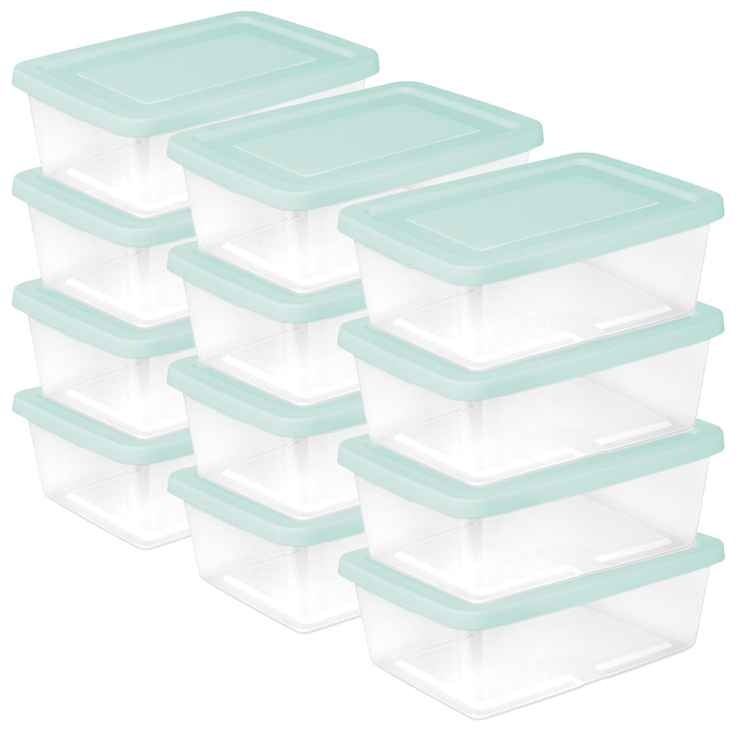 Sterilite 12Qt Storage Boxes, Clear Plastic Containers with Lid, Set of 12, Mint - VMInnovations