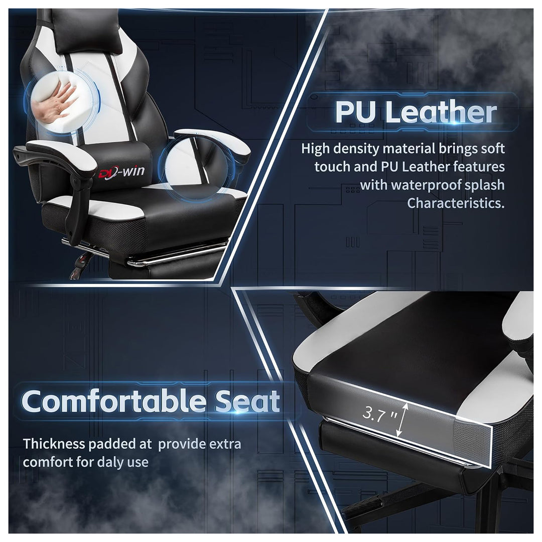 DL-win Gaming Chair w/Footrest, Ergonomic High Back Computer Chair (Open Box) - VMInnovations