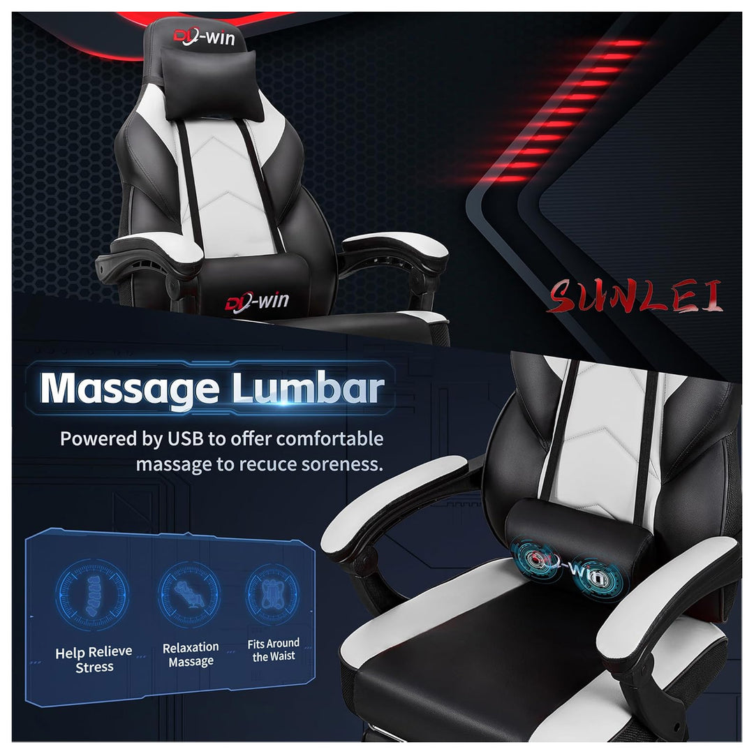 DL-win Gaming Chair w/Footrest, Ergonomic High Back Computer Chair (Open Box) - VMInnovations