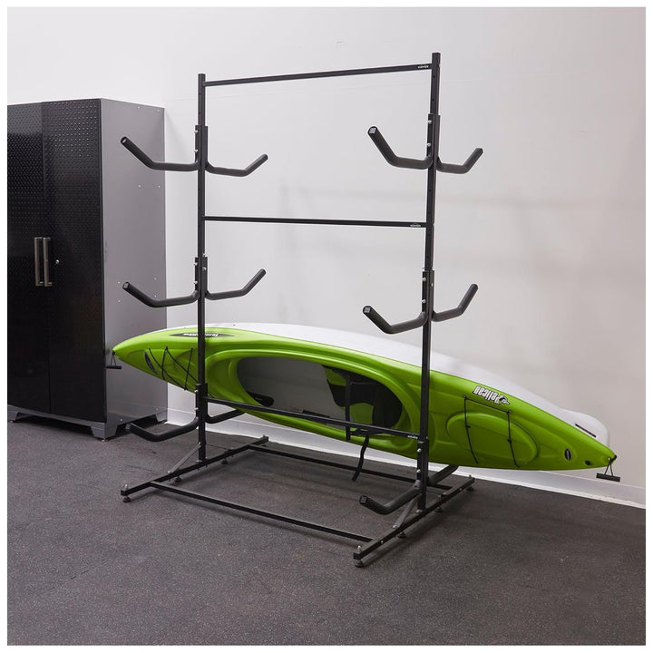 Elevate Outdoor Double-Sided Freestanding Storage Rack for 6 Kayaks or SUPs