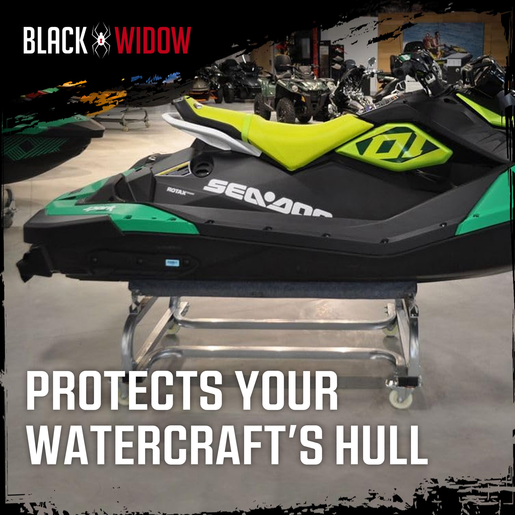 Black Widow Personal Watercraft Dolly for Jet Skis, Jon Boats and Inflatables - VMInnovations