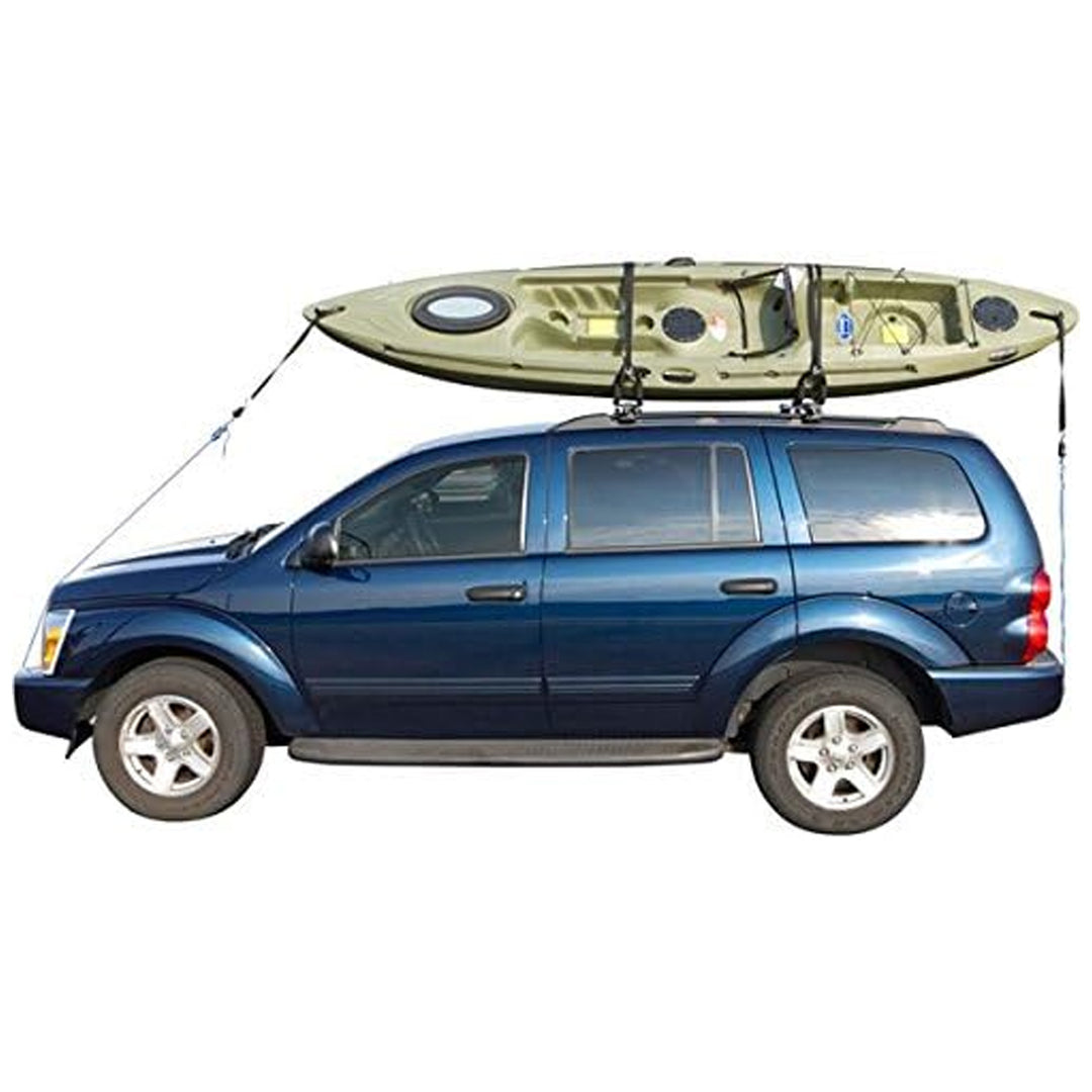 Elevate Outdoor T-Rack DLX Kayak & Canoe Roof Carrier Rack with Tie-Down Straps