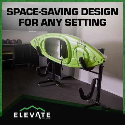 Elevate Outdoor Freestanding Storage Rack for 2 Kayaks or SUPs, 175 lb. Capacity - VMInnovations