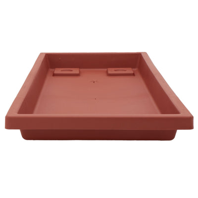 The HC Companies Venetian Rectangular Plant Tray, Plastic Drip Saucer, Clay - VMInnovations