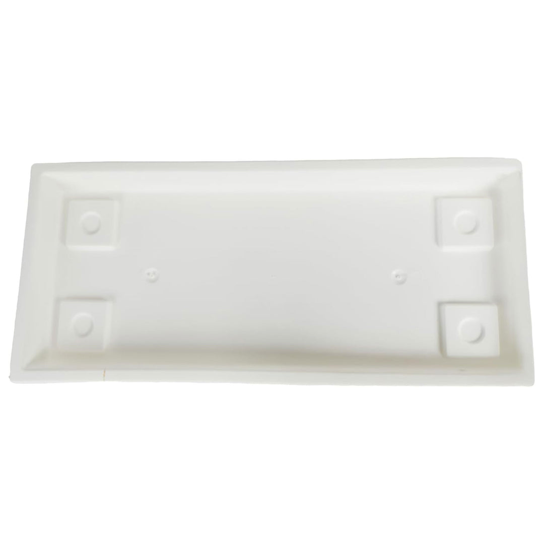 The HC Companies Venetian Rectangular Plant Tray, Plastic Drip Saucer, White - VMInnovations