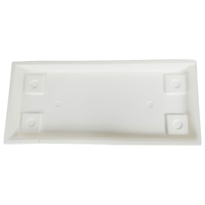 The HC Companies Venetian Rectangular Plant Tray, Plastic Drip Saucer, White - VMInnovations