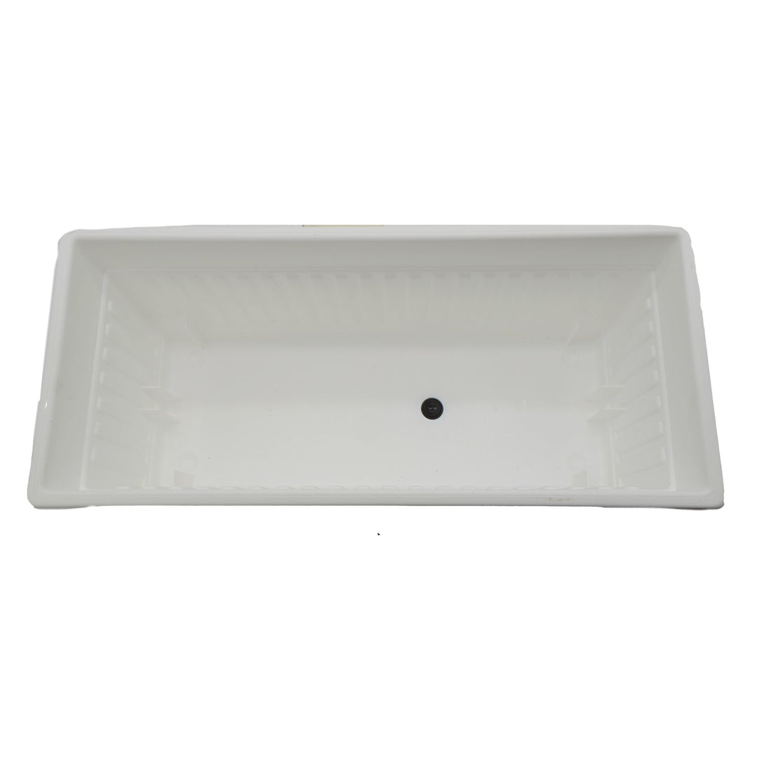 The HC Companies Venetian Rectangular Plant Tray, Plastic Drip Saucer, White