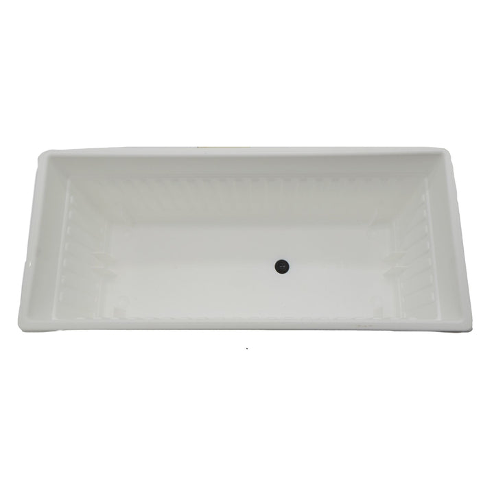 The HC Companies Venetian Rectangular Plant Tray, Plastic Drip Saucer, White