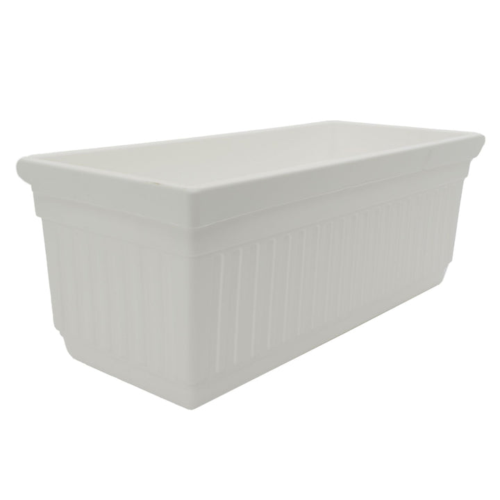 The HC Companies Venetian Rectangular Plant Tray, Plastic Drip Saucer, White