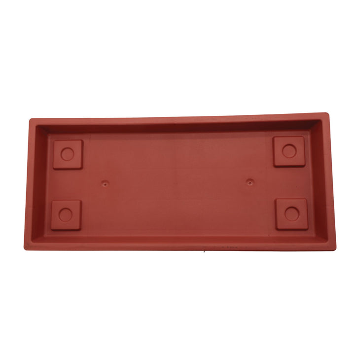 The HC Companies Venetian Rectangular Plant Tray, Plastic Drip Saucer, Clay
