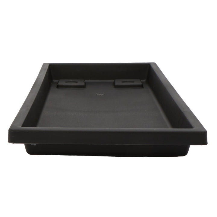 The HC Companies Venetian Rectangular Plant Tray, Plastic Drip Saucer, Black