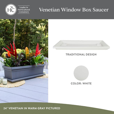 The HC Companies Venetian Rectangular Plant Tray, Plastic Drip Saucer (Open Box) - VMInnovations