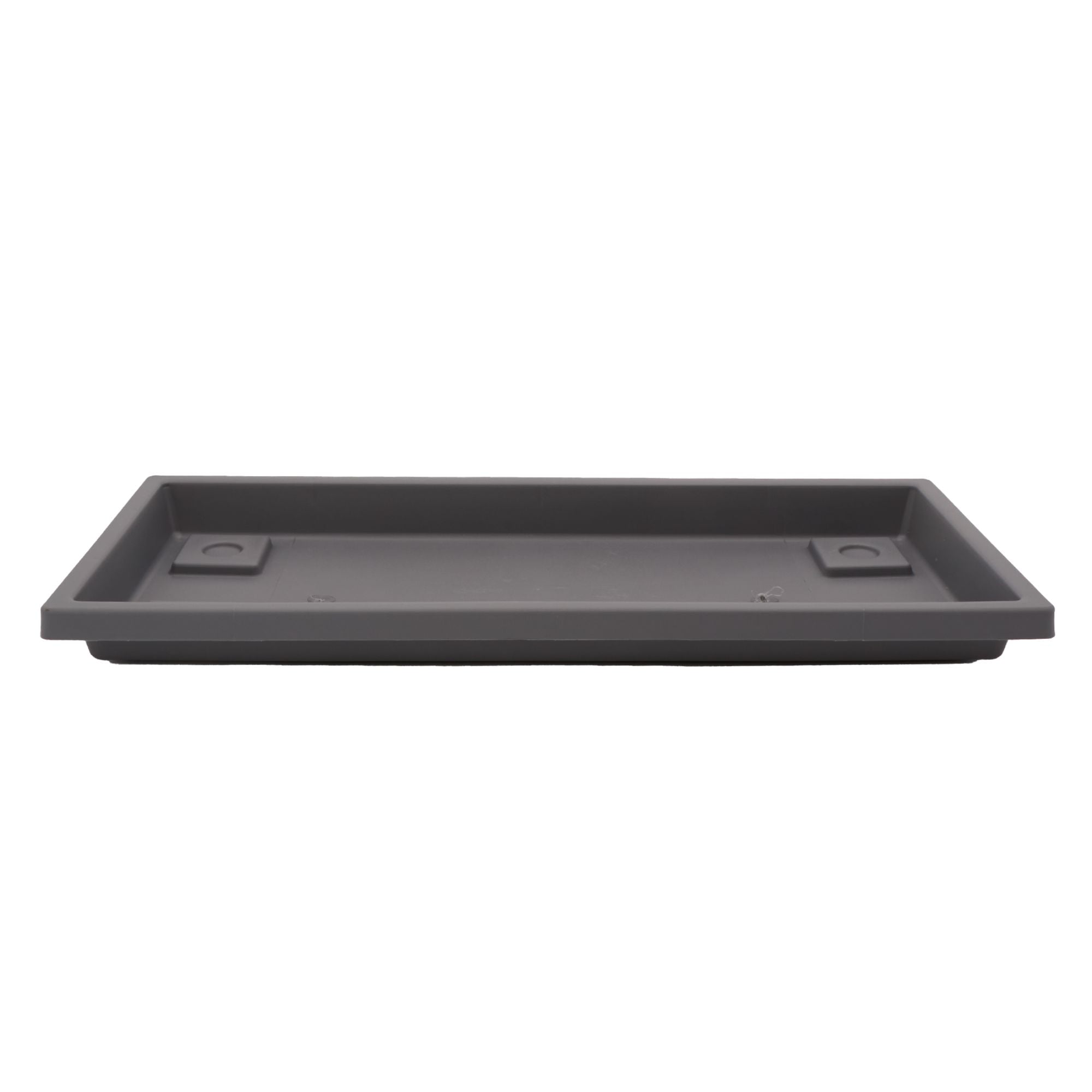 The HC Companies Venetian Rectangular Plant Tray, Plastic Drip Saucer, Warm Gray - VMInnovations
