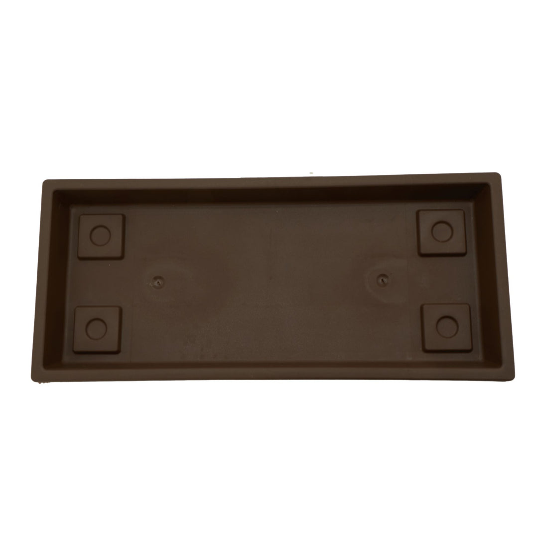The HC Companies Venetian Rectangular Plant Tray, Plastic Drip Saucer, Chocolate