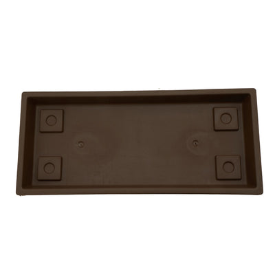 The HC Companies Venetian Rectangular Plant Tray, Plastic Drip Saucer, Chocolate - VMInnovations
