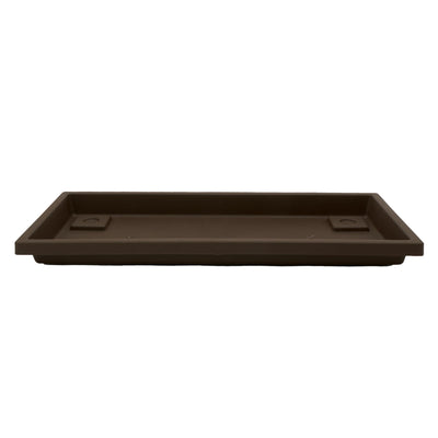 The HC Companies Venetian Rectangular Plant Tray, Plastic Drip Saucer, Chocolate - VMInnovations