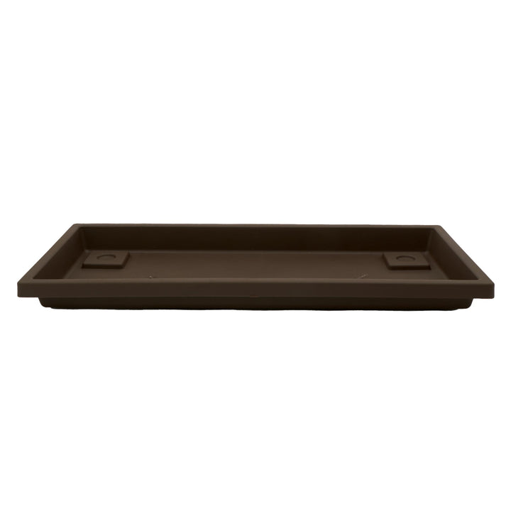 The HC Companies Venetian Rectangular Plant Tray, Plastic Drip Saucer, Chocolate