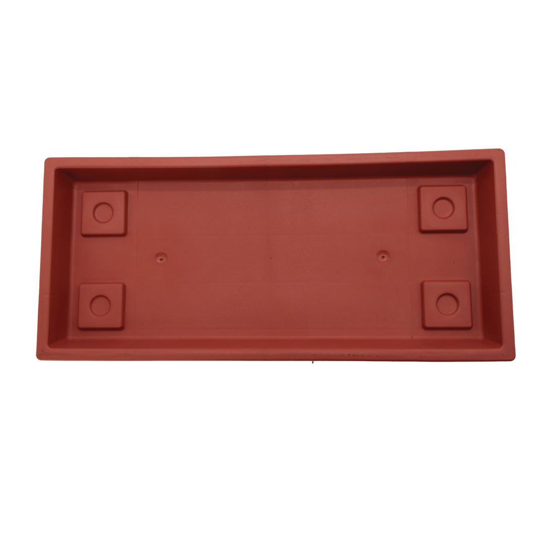 The HC Companies Venetian Rectangular Plant Tray, Plastic Drip Saucer, Clay
