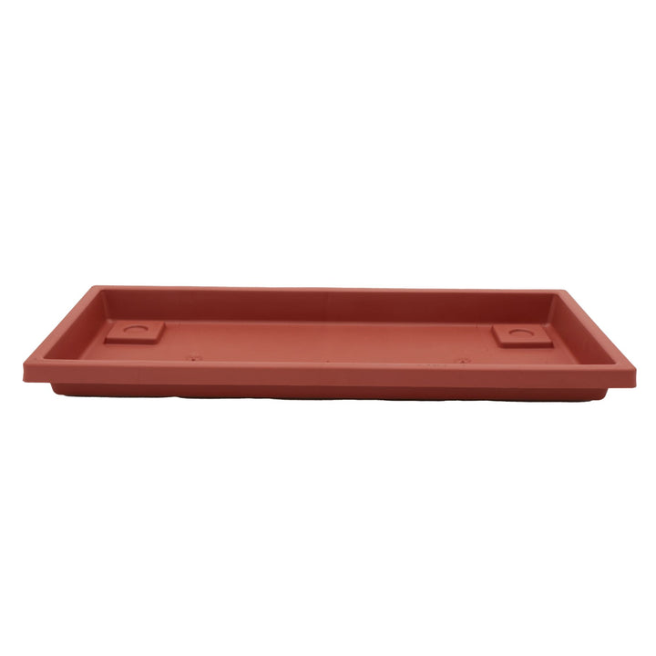 The HC Companies Venetian Rectangular Plant Tray, Plastic Drip Saucer, Clay