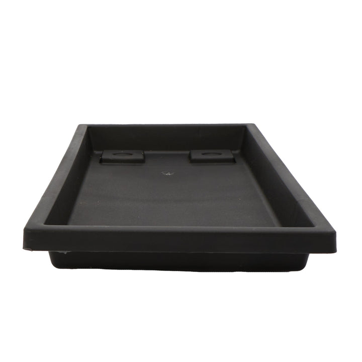 The HC Companies Venetian Rectangular Plant Tray, Plastic Drip Saucer, Black