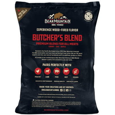 Bear Mountain BBQ All-Natural Woods Butcher's Blend Smoker Pellets, 20 Lb Bag - VMInnovations