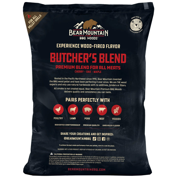 Bear Mountain BBQ All-Natural Woods Butcher's Blend Smoker Pellets, 20 Lb Bag