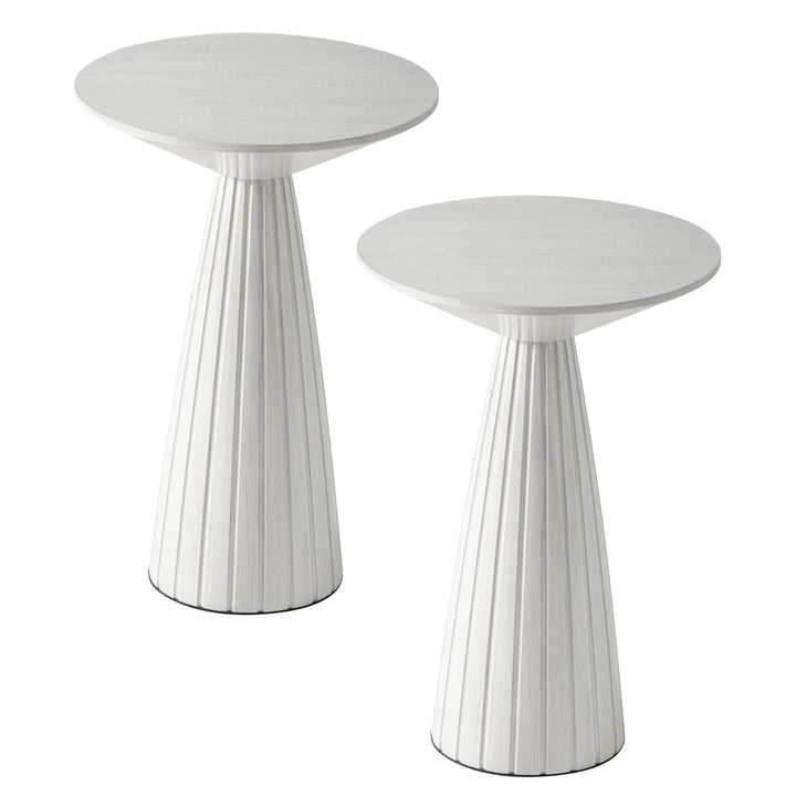 COZAYH Pedestal Small Round Martini Table for Living Rooms or Bedrooms, Set of 2