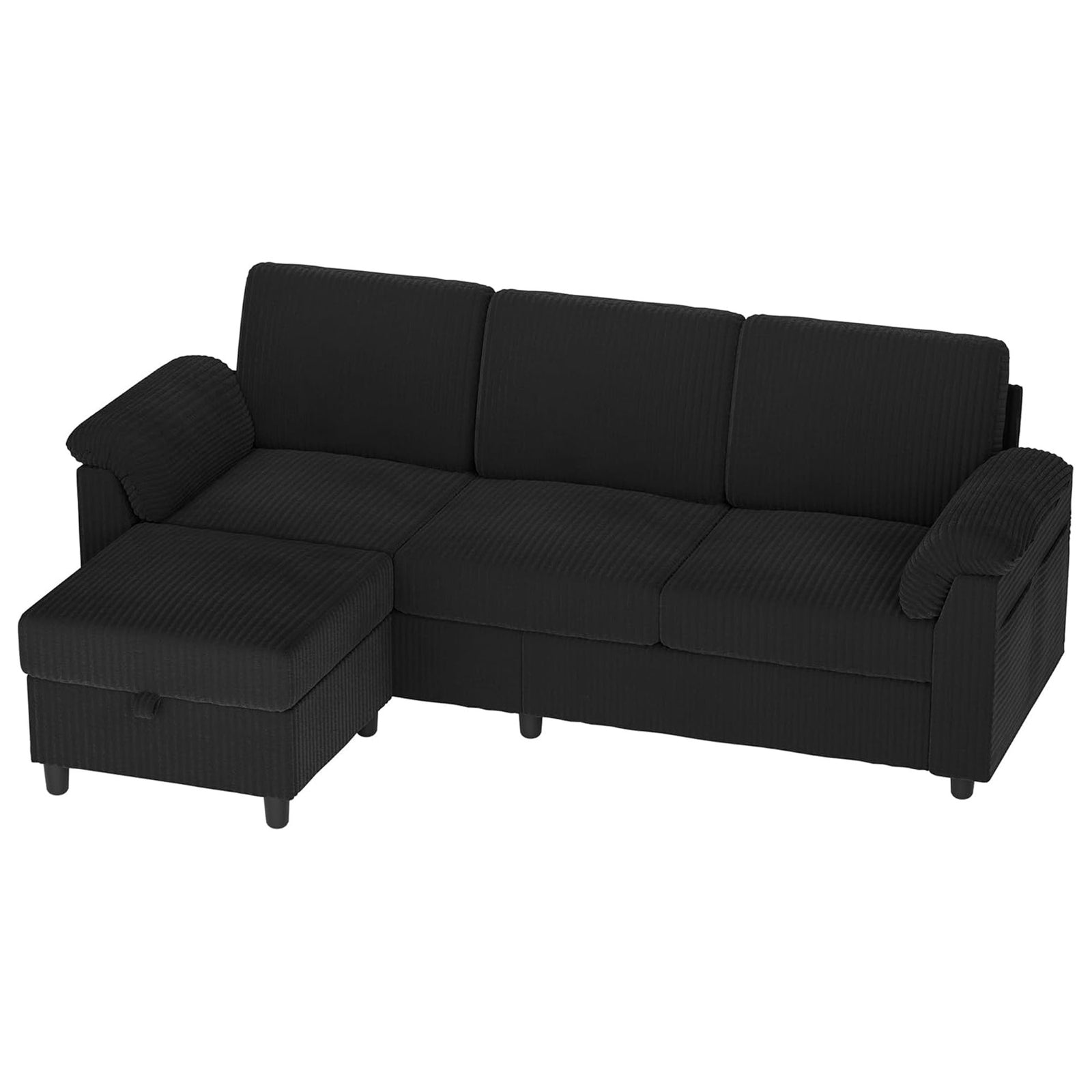 Vongrasig 79" Sectional Sofa w/Ottoman, L Shaped 3 Seat Furniture (Open Box) - VMInnovations