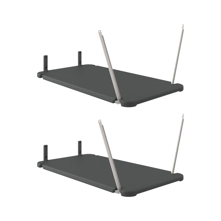 Suncast 2 Pack Vertical Shed Shelf Space Saving Hanging Outdoor Storage, Black