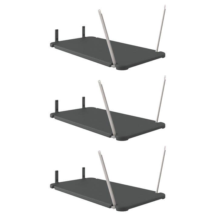 Suncast 3 Pack Vertical Shed Shelf Space Saving Hanging Outdoor Storage, Black - VMInnovations