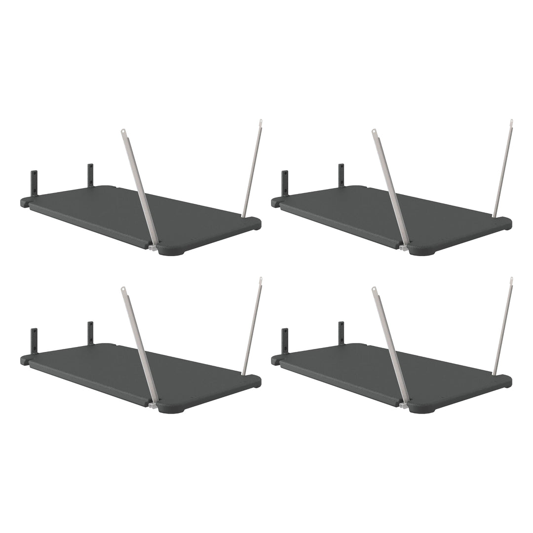 Suncast 4 Pack Vertical Shed Shelf Space Saving Hanging Outdoor Storage, Black - VMInnovations