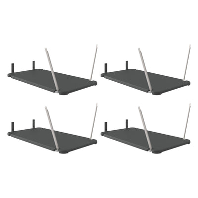 Suncast 4 Pack Vertical Shed Shelf Space Saving Hanging Outdoor Storage, Black