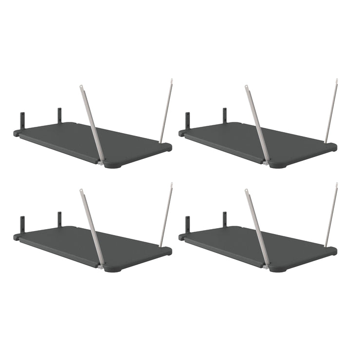 Suncast 4 Pack Vertical Shed Shelf Space Saving Hanging Outdoor Storage, Black - VMInnovations