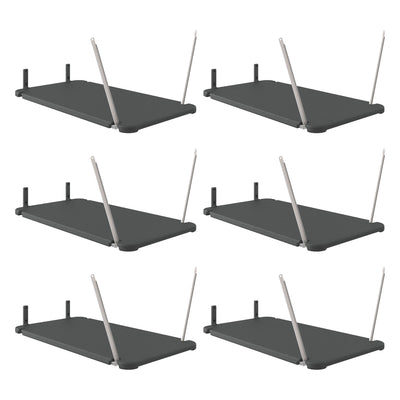 Suncast 6 Pack Vertical Shed Shelf Space Saving Hanging Outdoor Storage, Black