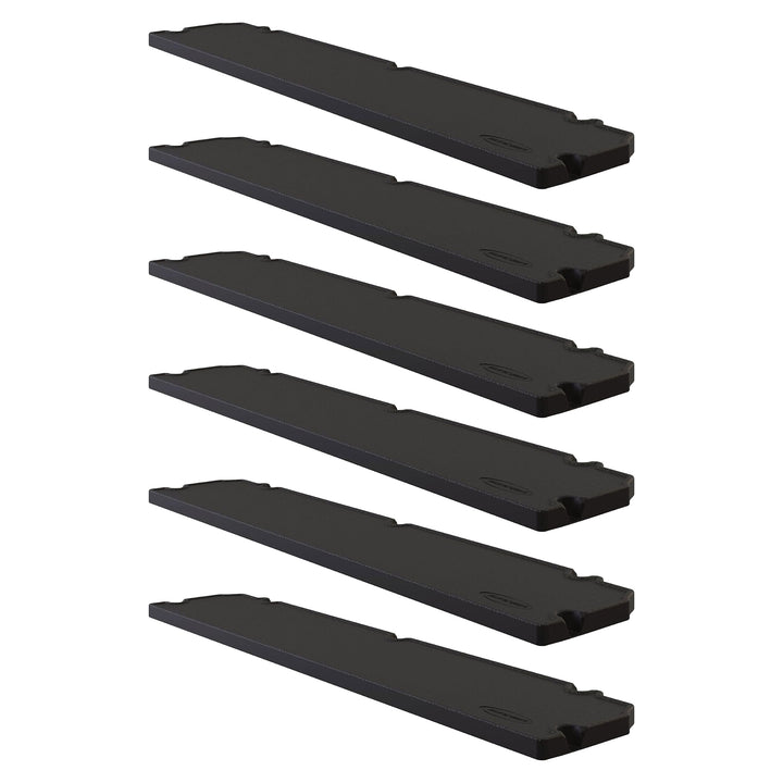 Suncast 6 Pack Horizontal Shed Shelf Space Saving Wall Outdoor Storage, Black - VMInnovations