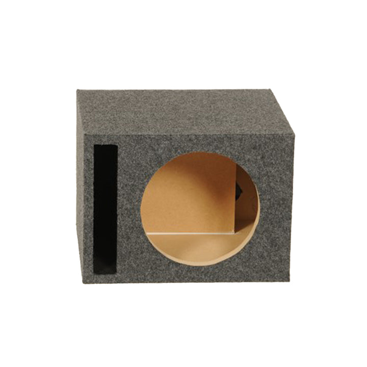 Q Power Single 12-Inch Vented Heavy Duty Subwoofer Enclosure, Grey (Open Box)