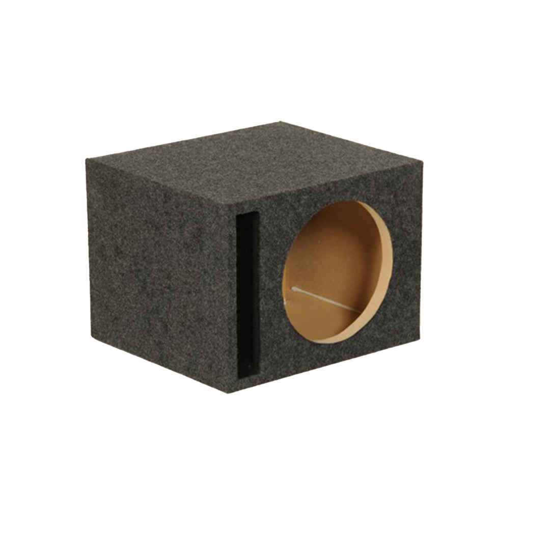 Q Power Single 12-Inch Vented Heavy Duty Subwoofer Enclosure, Charcoal Grey
