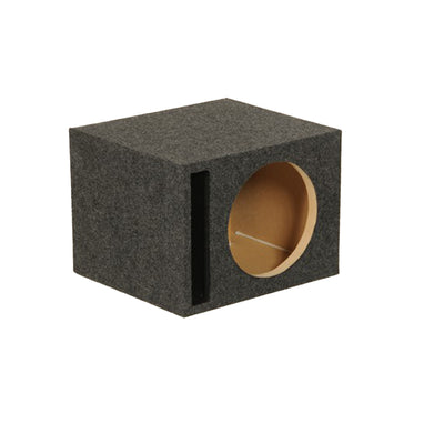 Q Power Single 12-Inch Vented Heavy Duty Subwoofer Enclosure, Grey (Open Box)