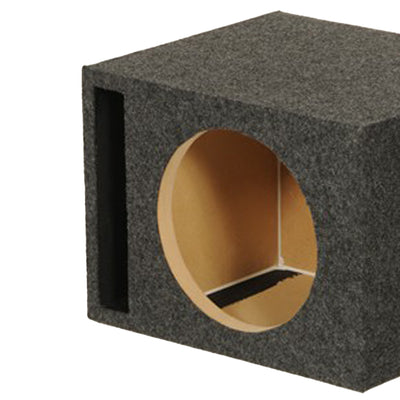 Q Power Single 12-Inch Vented Heavy Duty Subwoofer Enclosure, Grey (Open Box)