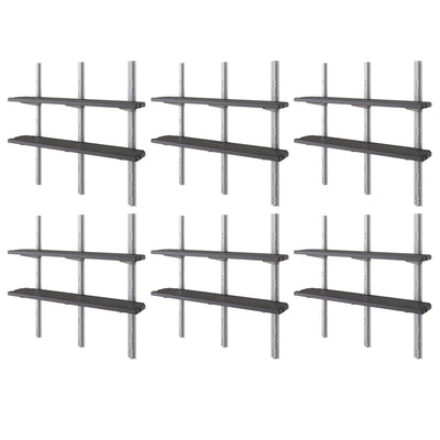 Suncast Vertical Shed 12 Shelf Space Saving Wall Mount Outdoor Storage, Black