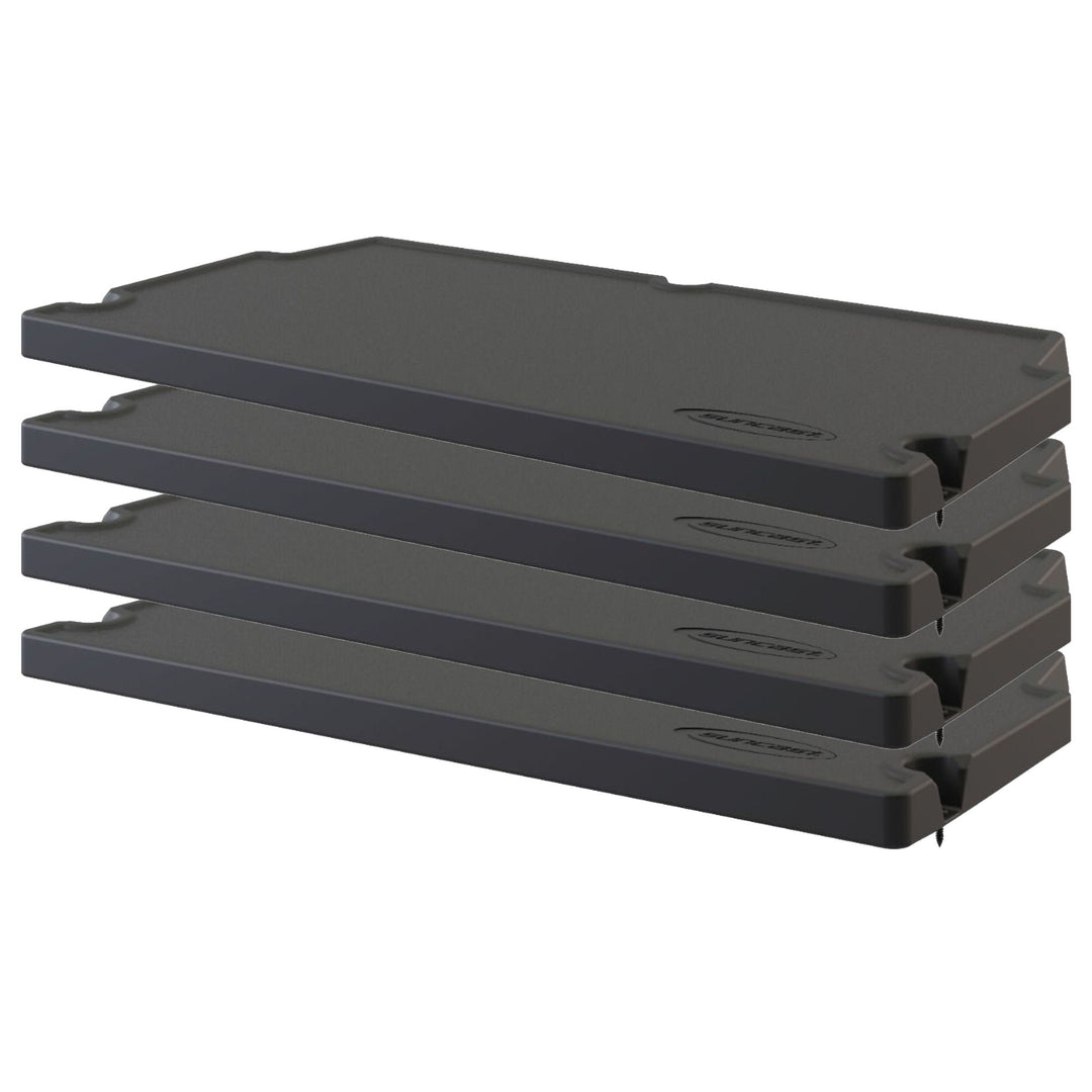 Suncast 4 Pack Vertical Shed Shelf Space Saving Wall Mount Outdoor Storage Black