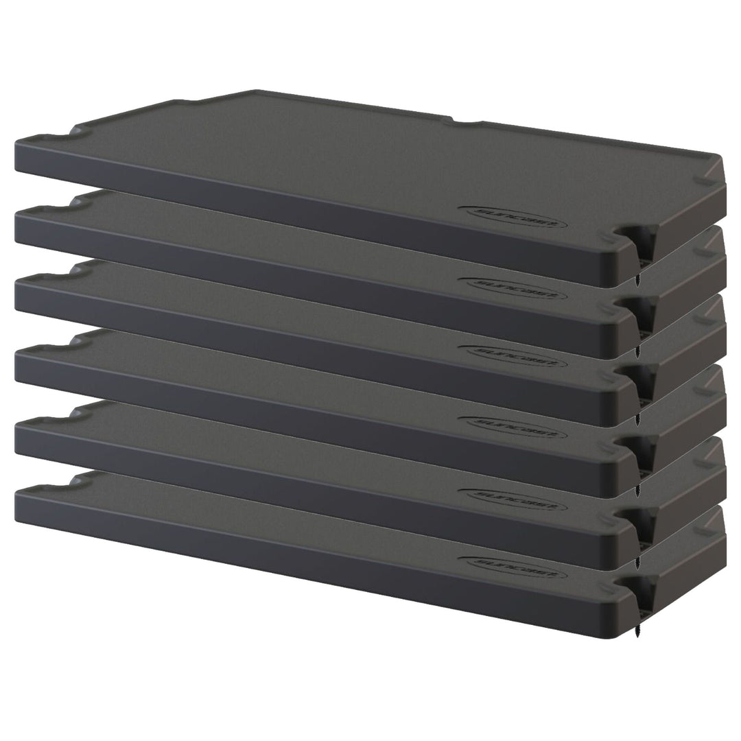 Suncast 6 Pack Vertical Shed Shelf Space Saving Wall Mount Outdoor Storage Black