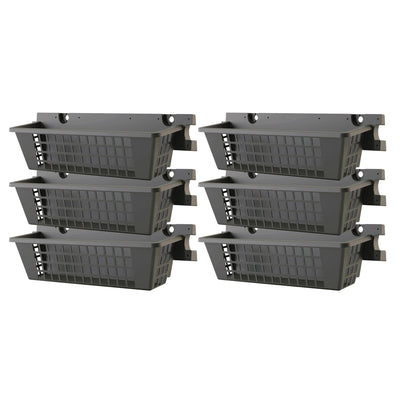 Suncast 6 Pack 25 x 7.25 Inch Resin Basket Accessory for Outdoor Shed, Black
