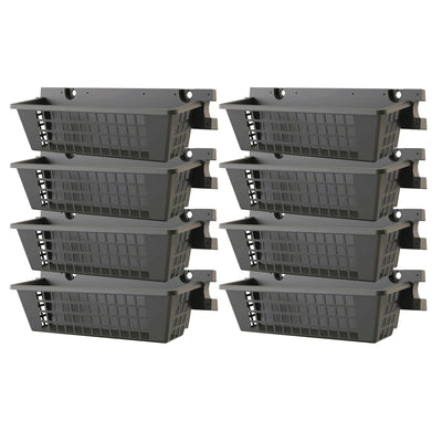 Suncast 8 Pack 25 x 7.25 Inch Resin Basket Accessory for Outdoor Shed, Black