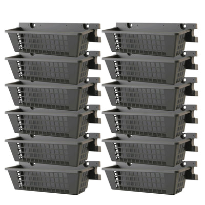 Suncast 12 Pack 25 x 7.25 Inch Resin Basket Accessory for Outdoor Shed, Black