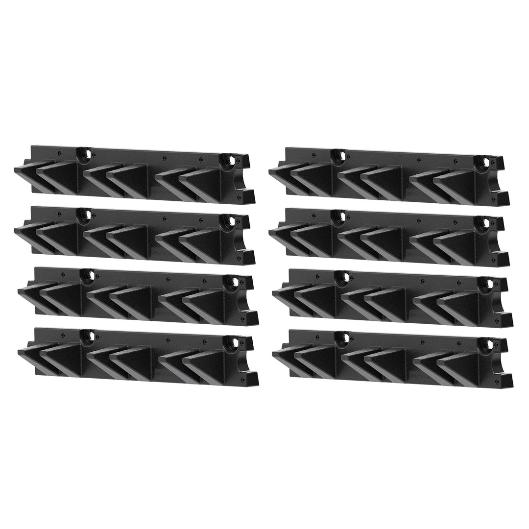 Suncast 4 Pack Long Handle Garage Wall Tool Organizer, Resin Storage Rack, Black