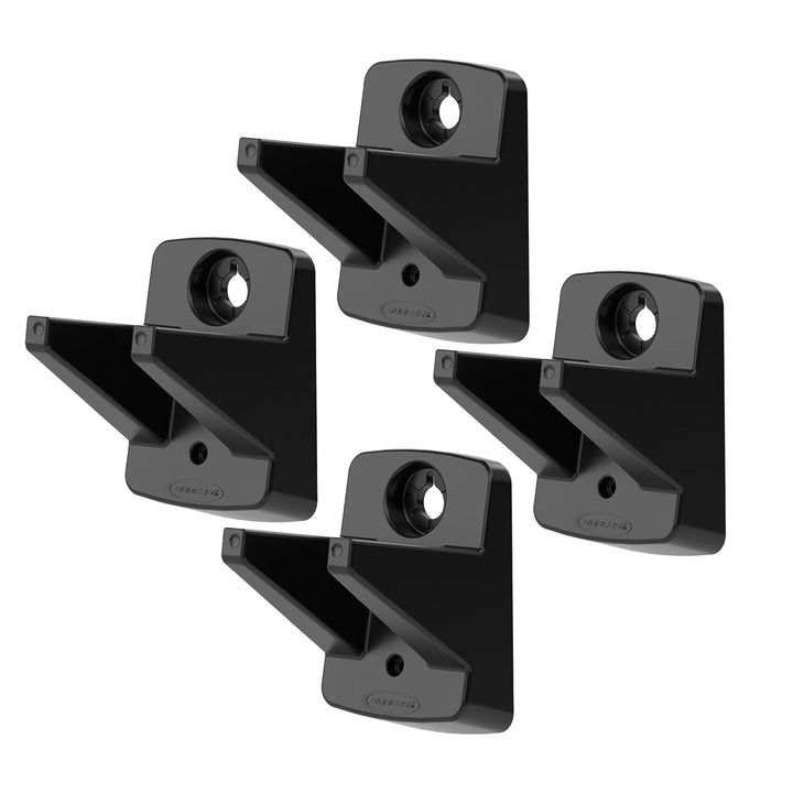 Suncast 4 Pack Compact Wall Mount Tool Organizer Hook Storage Hanger Rack, Black