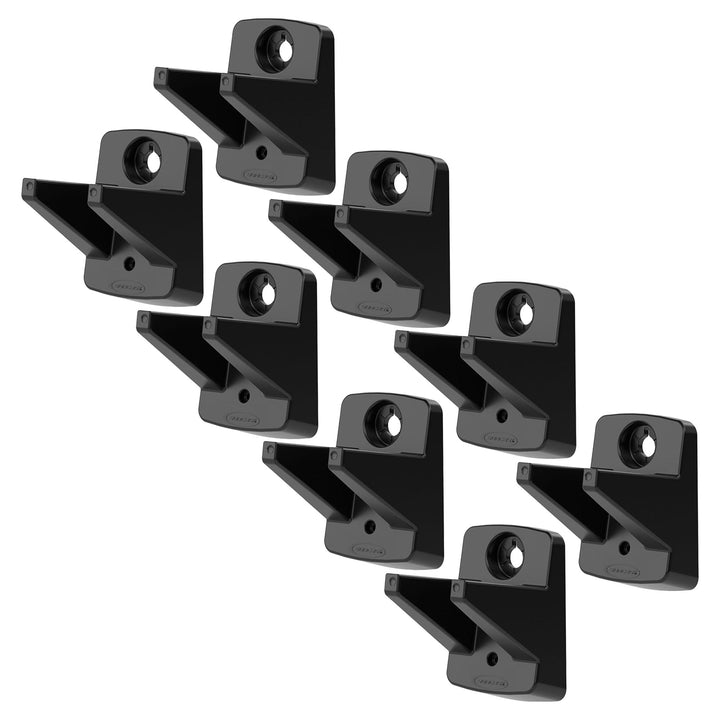 Suncast 8 Pack Compact Wall Mount Tool Organizer Hook Storage Hanger Rack, Black