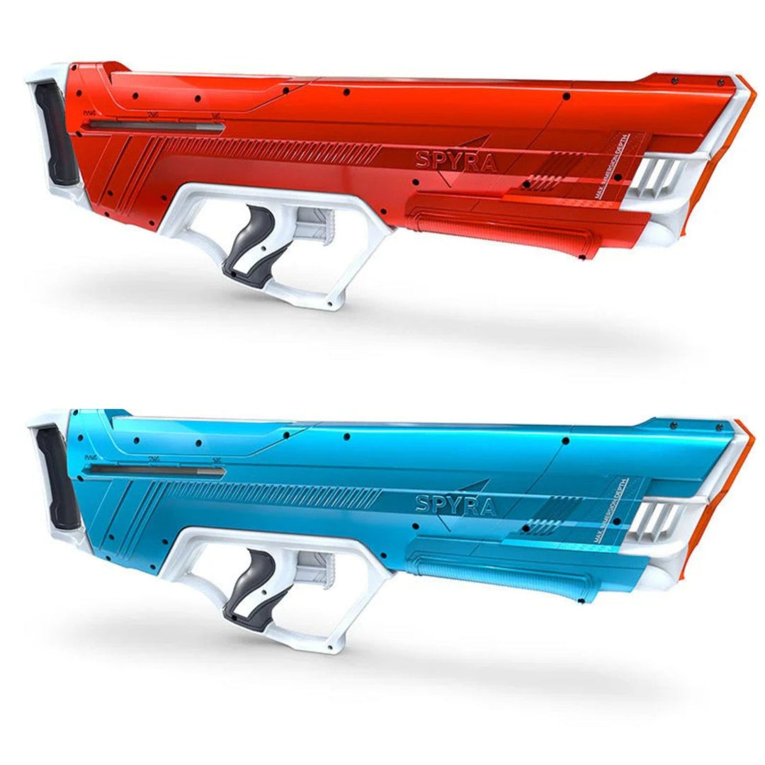 SPYRA 2 Pack Manual Water Blaster, Outdoor Squirt Gun Toy, SpyraLX, Blue & Red