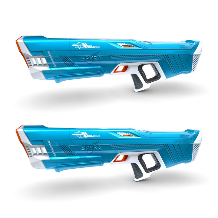 SPYRA 2 Pack Electric Water Blaster Outdoor Squirt Gun Toy, SpyraThree, Blue